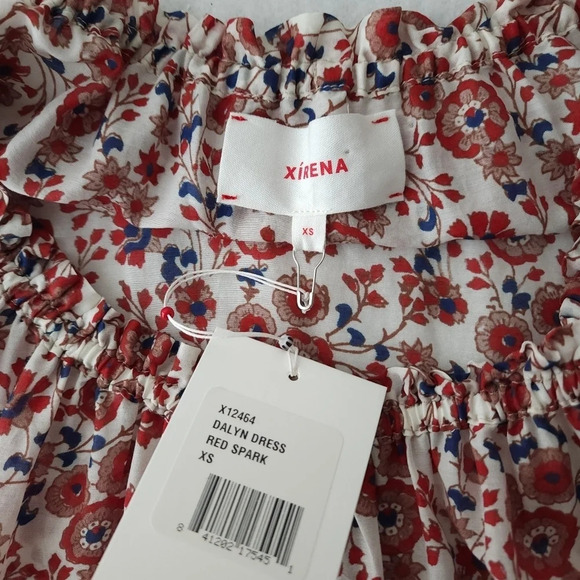 Xirena Dalyn Silk Cotton Blend Floral Tiered Dress in Red Spark - Picture 4 of 7